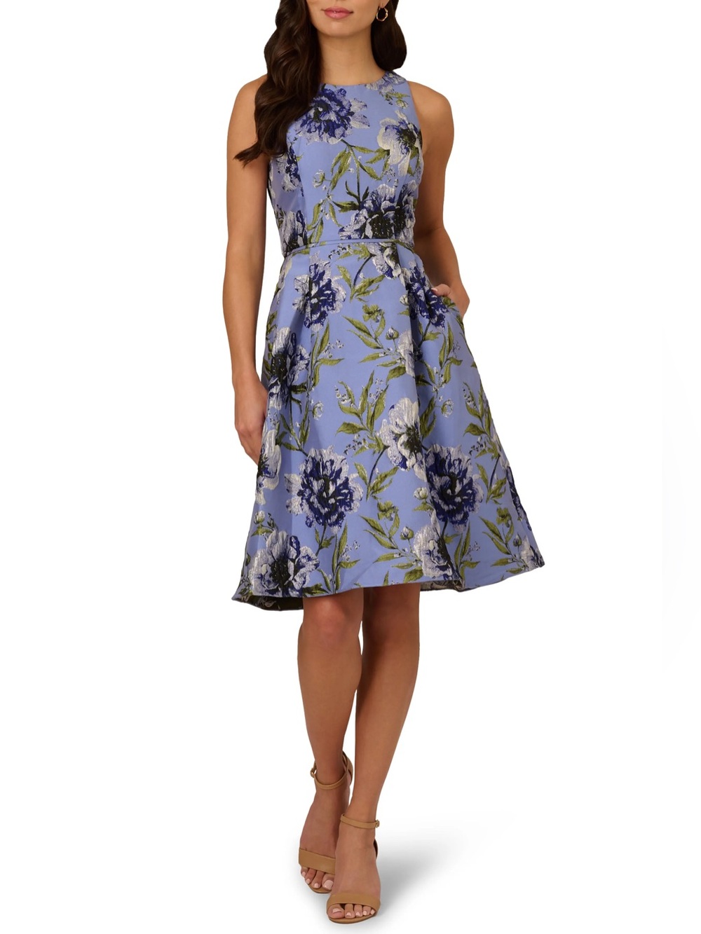 Adrianna Papell Floral A-Line Dress Size 4